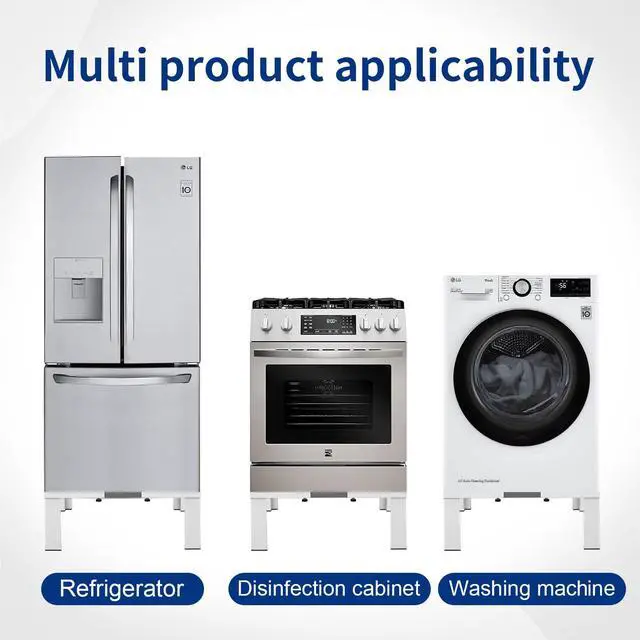 Alt view image 7 of 7 - Heavy-Duty All Steel Laundry Pedestal 16" Height, Full Size Universal Washing Machine Stand, Dryer Stand, Suitable for All Washer and Dryer, White