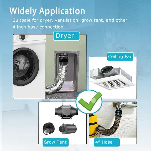 Alt view image 4 of 5 - Round to Oval Adapter Magnetic Connect for Recessed Dryer Vent Box | Magnetic Connect | 4 Inch Dryer Vent Hose Connector for Tight Space | Quick Disconnect for Lint Cleaning and Maintenance