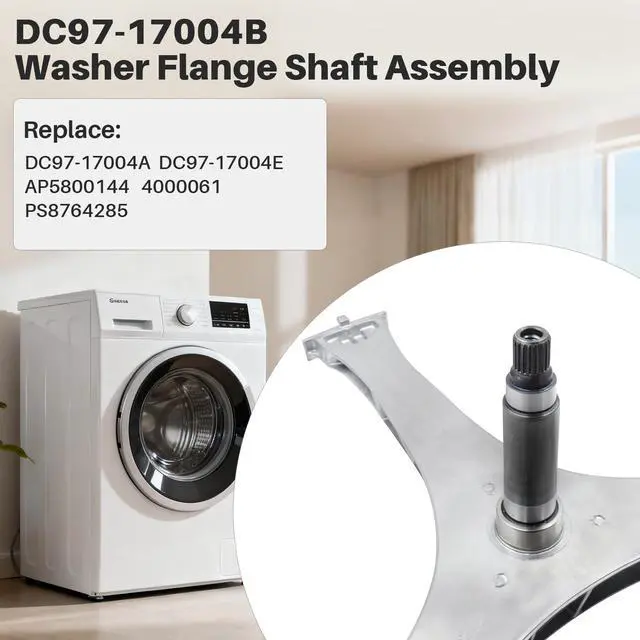 Alt view image 3 of 7 - DC97-17004B Washer Flange Shaft Assembly Compatible with Samsung Washing Machine, with DC60-40137A Spider Hex Bolt (6 Pack) Replace DC97-17004A DC97-17004E AP5800144