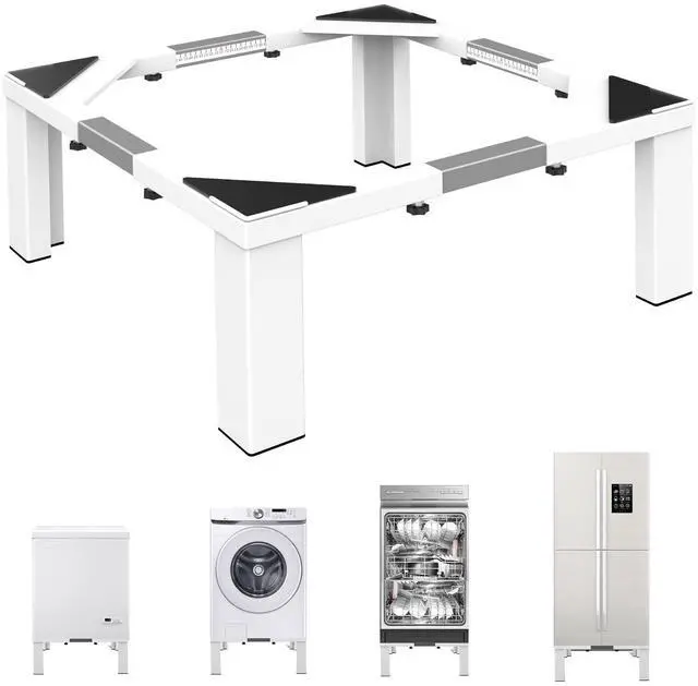 Main image of Heavy-Duty All Steel Universal Laundry Pedestal 16" Height, Full size Washing Machine Stand Adjustable Dryer Stand, Suitable for all Washer and Dryer PedestalWhite