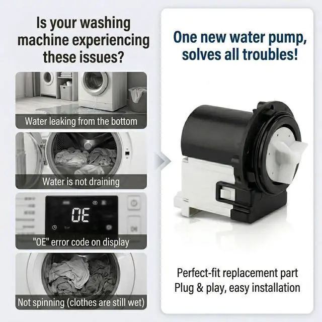 Alt view image 2 of 4 - OEM Quality Washer Drain Pump For LG WM3370HVA,WM2501HWA, WM3570HVA,WM3488HW, WM2650HRA,WM3570HWA