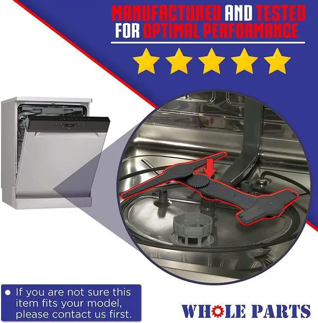 Alt view image 3 of 7 - Upgraded Dishwasher Lower Spray Arm Assembly Part # W10859935 - Replacement & Compatible With Some Kenmore and Whirlpool Dishwashers