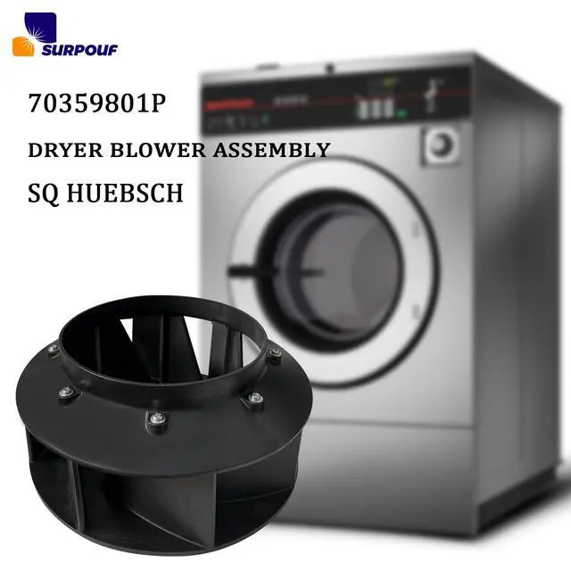 Alt view image 3 of 6 - 70359801P Blower Fan (3Pcs) Fits for Huebsch Speed Queen and Ipso Dryer Replaces 70123301, 70123301P, 70248601, 70248601P, 70359801, TU20281, TU21120, TU218171