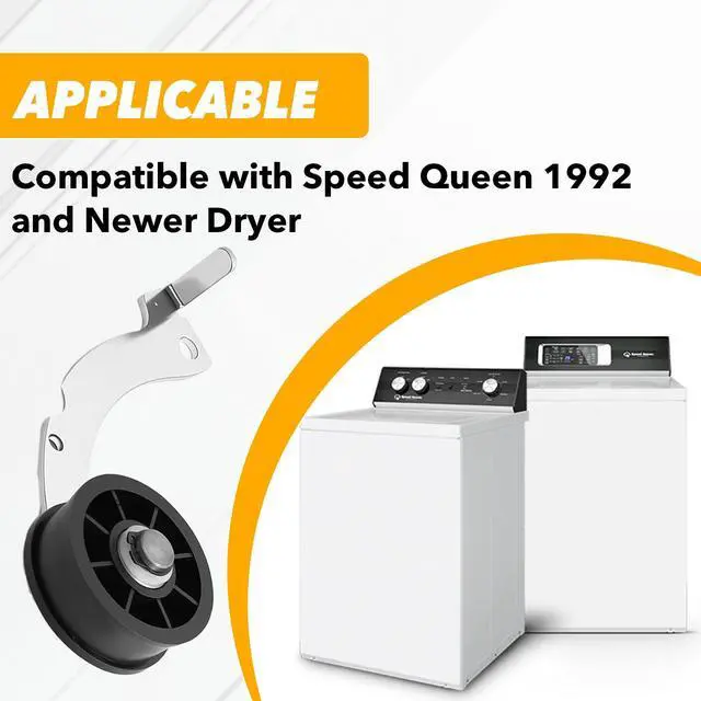 Alt view image 2 of 7 - Upgraded Dryer Repair Kit Compatible with Speed Queen 1992 and Newer, with RB170002 Dryer Roller Kit & D511255P Dryer Cylinder Belt & D516792 Dryer ldler Pulley & RB170003 Dryer Drum Glide Kit