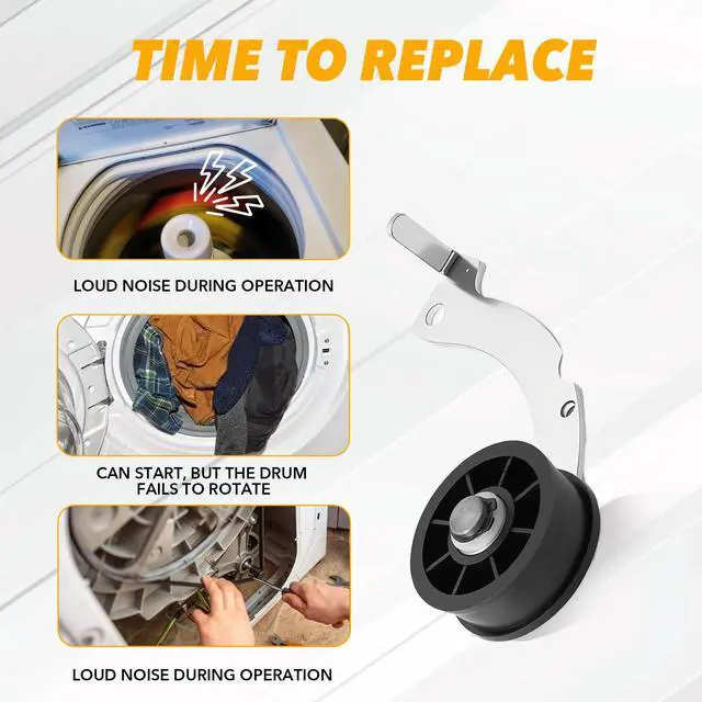 Alt view image 6 of 7 - Upgraded Dryer Repair Kit Compatible with Speed Queen 1992 and Newer, with RB170002 Dryer Roller Kit & D511255P Dryer Cylinder Belt & D516792 Dryer ldler Pulley & RB170003 Dryer Drum Glide Kit