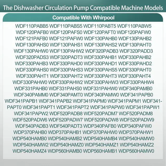 Alt view image 3 of 7 - WDP540HAMZ4 WDF520PADM7 Dishwasher Circulation Pump for whirlpool | WDP540HAMZ2 WDF330PAHW2 WDF341PAPW2 WDF341PAPM1 WDF330PAHB2 WDT540HAMZ0 WDP540HAMZ0 WDF330PAHD2 WDF320PADB3 WDF330PAHD0