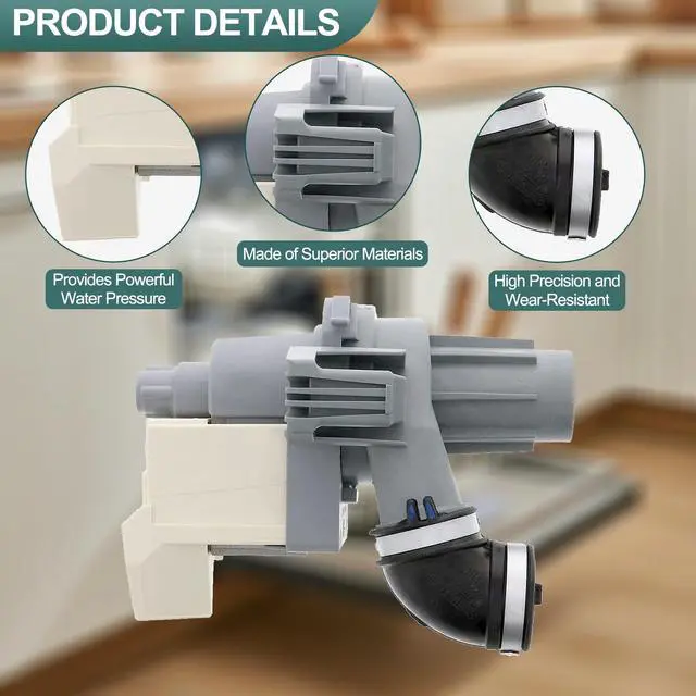 Alt view image 4 of 7 - WDP540HAMZ4 WDF520PADM7 Dishwasher Circulation Pump for whirlpool | WDP540HAMZ2 WDF330PAHW2 WDF341PAPW2 WDF341PAPM1 WDF330PAHB2 WDT540HAMZ0 WDP540HAMZ0 WDF330PAHD2 WDF320PADB3 WDF330PAHD0