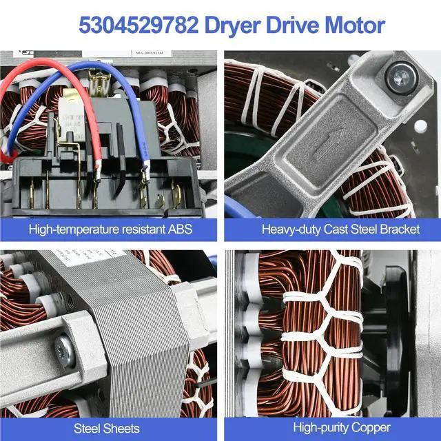 Alt view image 7 of 7 - 5304529782 134693300 134693302 Dryer Motor Compatible with Electrolux Frigidaire Kenmore White-Westinghouse, Replaces 137115900 134693301 5304510568 AP7034396 PS16620747 EAP16620747 PD00074329
