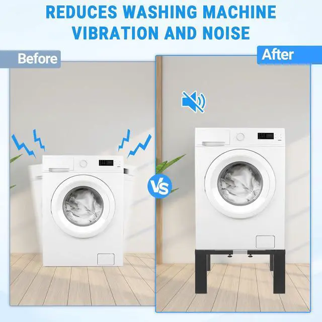 Alt view image 4 of 7 - 1000lbs Capacity All Steel 12 Inch Height Laundry PedestalSturdy Washer Dryer Pedestal with Anti Slip Mat, Adjustable Size for All Washer,Refrigerator and Dryer