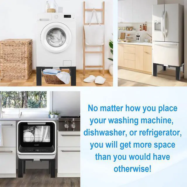 Alt view image 7 of 7 - 1000lbs Capacity All Steel 12 Inch Height Laundry PedestalSturdy Washer Dryer Pedestal with Anti Slip Mat, Adjustable Size for All Washer,Refrigerator and Dryer