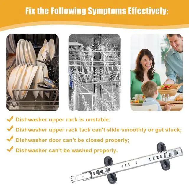 Alt view image 6 of 6 - W11259786 W11259785 Dishwasher Dishrack Slide Track (Left & Right) - Compatible With Whirlpool KitchenAid Maytag Jenn-Air Dishwasher - Replaces PS12584377 PS12584377 AP6783993 AP6783993 KDTE204EPA2
