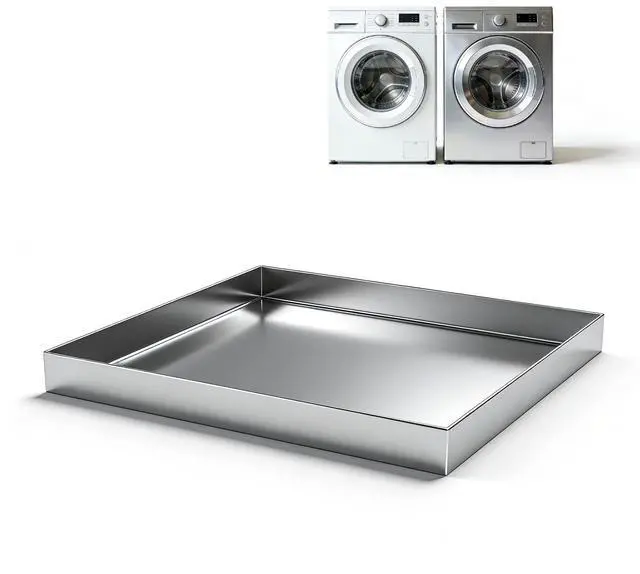 Main image of 32" x 30" x 2.5" Washing Machine Drain Pan, Washer Tray for Floor Protection, Dishwasher Drain Pan, Pan for Under Washing Machine, 304 Stainless Steel, No Drain Port
