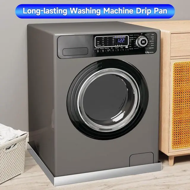 Alt view image 6 of 6 - 32" x 30" x 2.5" Washing Machine Drain Pan, Washer Tray for Floor Protection, Dishwasher Drain Pan, Pan for Under Washing Machine, 304 Stainless Steel, No Drain Port