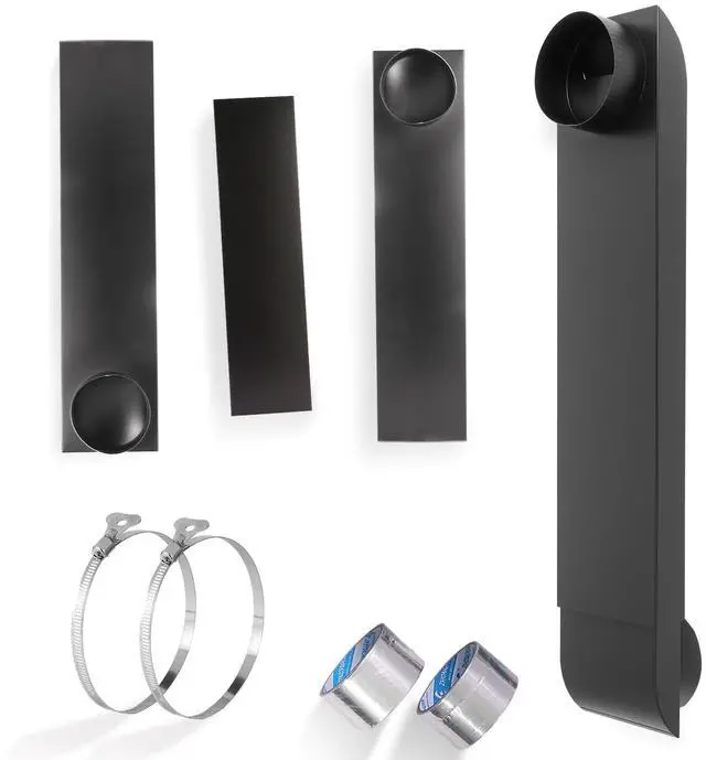 Main image of Dryer Vent Periscope Kit 25"-55" Adjustment Stainless Steel Duct for Tight Spaces, Slim Flat Design, Universal 4" Fit for Whirlpool LG Samsung, Includes 2 Leak-Proof Foil Tapes OEM Genuine