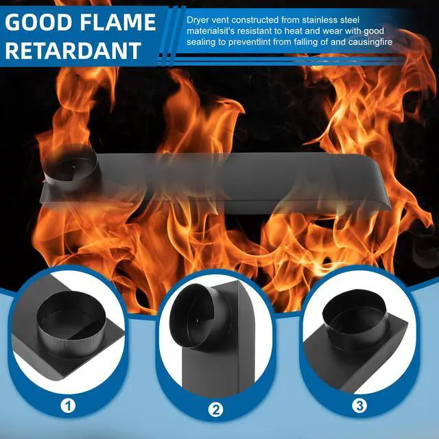 Alt view image 6 of 7 - Dryer Vent Periscope Kit 25"-55" Adjustment Stainless Steel Duct for Tight Spaces, Slim Flat Design, Universal 4" Fit for Whirlpool LG Samsung, Includes 2 Leak-Proof Foil Tapes OEM Genuine