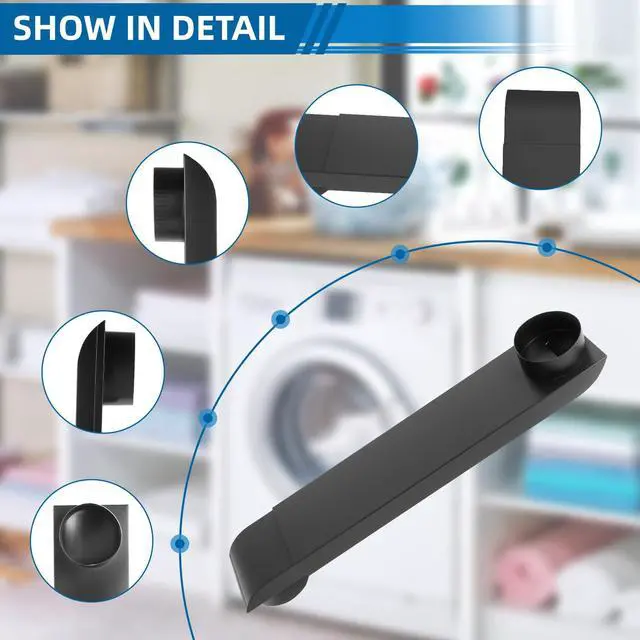 Alt view image 7 of 7 - Dryer Vent Periscope Kit 25"-55" Adjustment Stainless Steel Duct for Tight Spaces, Slim Flat Design, Universal 4" Fit for Whirlpool LG Samsung, Includes 2 Leak-Proof Foil Tapes OEM Genuine