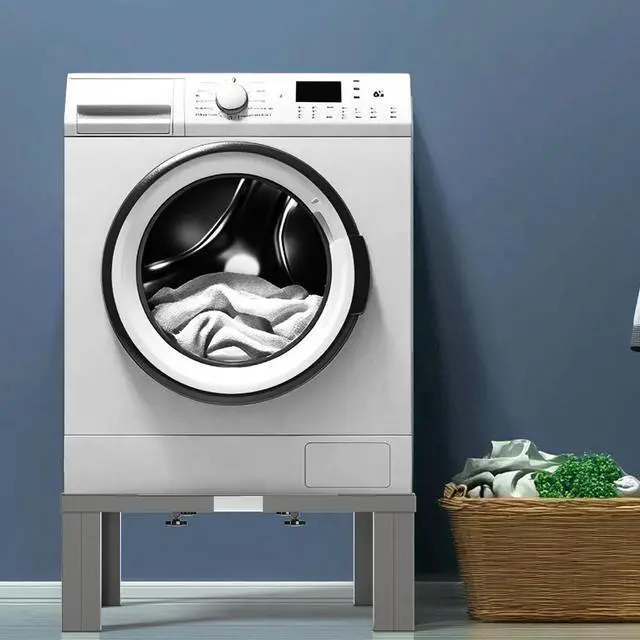 Alt view image 7 of 7 - Heavy duty Stainless steel Laundry Pedestal,16" Height Universal Washer and Dryer Pedestals, Adjustable Universal Washing machine stand and Fridge stand(Grey)