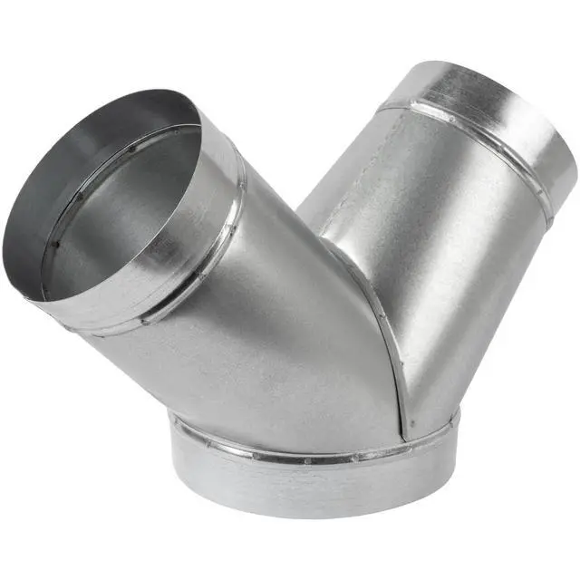 Alt view image 2 of 6 - 8" Inch 3 Way Metal Duct Splitter. 45 Degree 3 Way Y Shape Connector. Connect Multiple Machines - Dryer and Extractor Hood or Dryer and Dryer in one ducting
