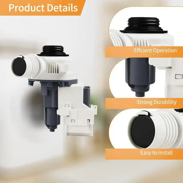 Alt view image 4 of 7 - WTW4816FW3 NTW4519JW2 NTW4516FW3 Washer Drain Pump Fit for may-tag | WTW4957PW0 NTW4516FW2 7MWET4027HW0 NTW4655EW1 NTW4665GW0 NTW4516FW4 NTW4519JW0 NTW4519JW1 CAW9352EW2 NTW4516FW1