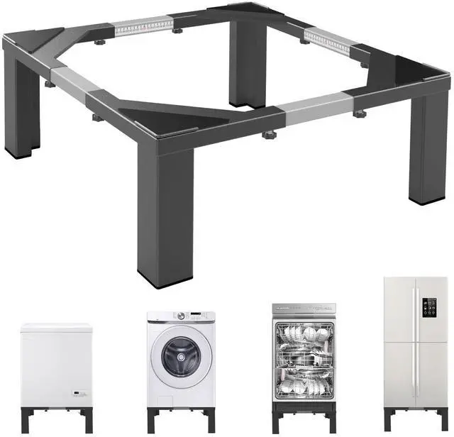 Main image of Heavy-Duty All Steel Universal Laundry Pedestal 12" Height, Full size Washing Machine Stand Adjustable Dryer Stand, Suitable for all Washer and Dryer PedestalBlack
