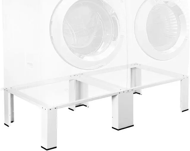 Main image of Universal Laundry Dual Pedestal for Washer and Dryer Set, Washing Machine Stand, Dryer Base, White, LF-WDP01
