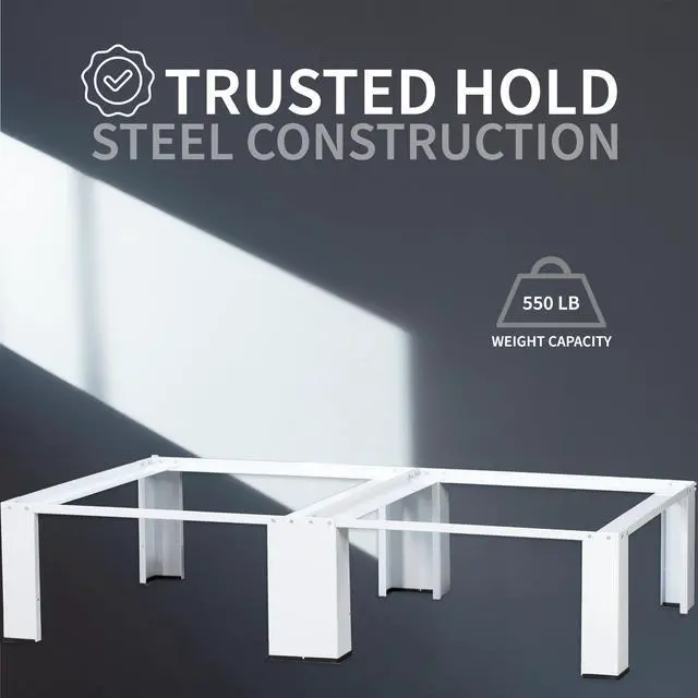 Alt view image 6 of 7 - Universal Laundry Dual Pedestal for Washer and Dryer Set, Washing Machine Stand, Dryer Base, White, LF-WDP01