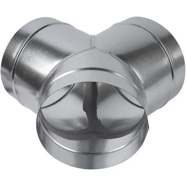 Alt view image 5 of 7 - 8" Inch 3 Way Metal Duct Splitter. 60 Degree 3 Way Y Shape Connector. Connect Multiple Machines - Dryer and Extractor Hood or Dryer and Dryer in one ducting