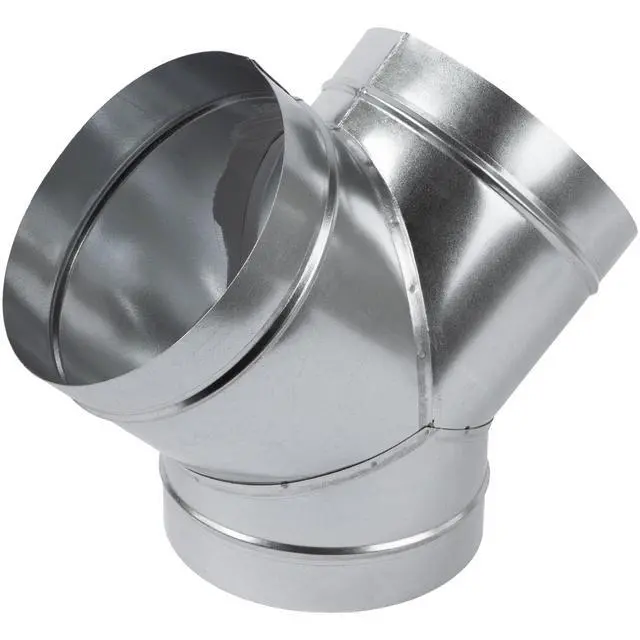Alt view image 3 of 7 - 8" Inch 3 Way Metal Duct Splitter. 60 Degree 3 Way Y Shape Connector. Connect Multiple Machines - Dryer and Extractor Hood or Dryer and Dryer in one ducting