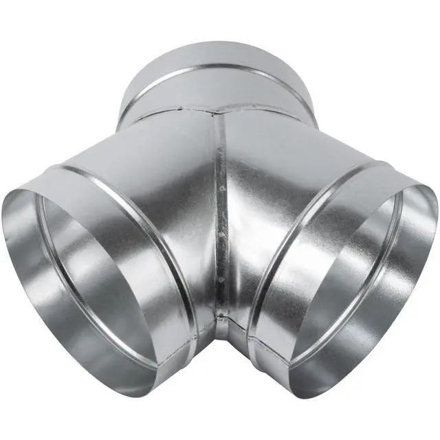 Alt view image 6 of 7 - 8" Inch 3 Way Metal Duct Splitter. 60 Degree 3 Way Y Shape Connector. Connect Multiple Machines - Dryer and Extractor Hood or Dryer and Dryer in one ducting