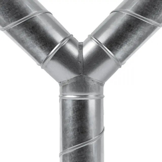 Alt view image 7 of 7 - 8" Inch 3 Way Metal Duct Splitter. 60 Degree 3 Way Y Shape Connector. Connect Multiple Machines - Dryer and Extractor Hood or Dryer and Dryer in one ducting