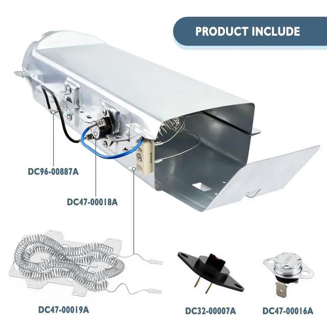 Alt view image 2 of 7 - 2026 UPGRADEDDC97-14486A Dryer Heating Element for Samsung Dryer | Compatible with dve50r5200w/a3 dve50r5400v/a3 dv45h7000ew/a2, Replaces DC97-14486Dwith DC47-00016A DC32-00007Aby