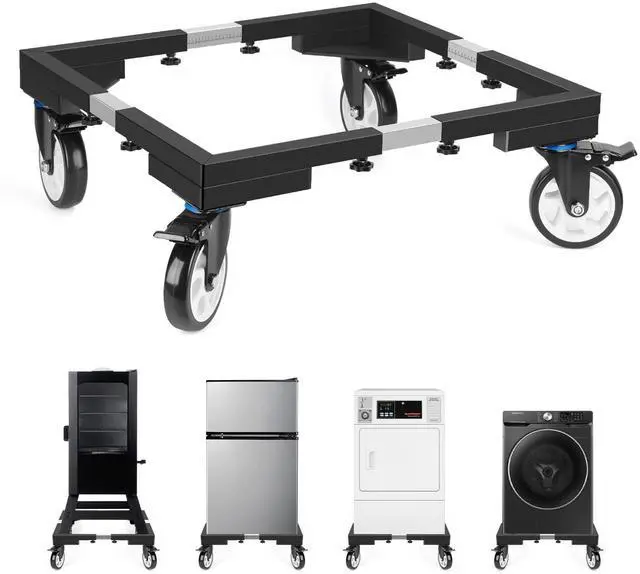 Main image of 1000lbs All Steel 8.5 Inch Smoker Stand & Laundry Pedestal with 5 inch Wheels, Washer Dryer Pedestal with Shock Absorption, Universal Mobile Stand for Washer,Dryer,Refrigerator,Electric Smoker