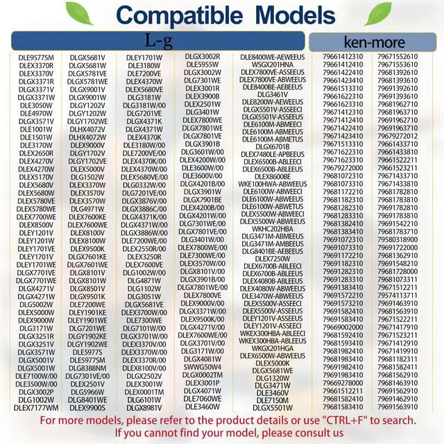 Alt view image 7 of 7 - DLE1501W DLGX4271V DLE1101W DLEX2501V DLEX3570W Dryer Drum Roller Kit for DLE4970W DLEY1201V DLE1001W DLGX3571W DLG1102W DLGX4271W DLE3500W DLGX2502W DLGX5781WE DLGX8101V DLGY1202V DLHX4271V DOEZ2501V