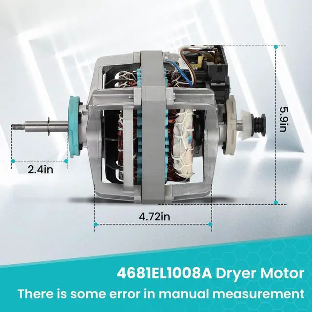 Alt view image 2 of 6 - 4681EL1008A Dryer Drive Motor Assembly Compatible with LG & Ken-More Dryer | Replaces 4681EL1002A 4681EL1008P 4681EL1008B 4681EL1008H EAP2400858 AP4438218 1330330,Smooth Rotation