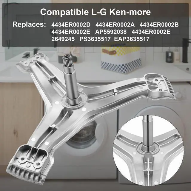 Alt view image 4 of 7 - 4434ER0002D 4434ER0002A Washer Spinner Support, Replacement for L-G Ken-more Washing Machine - Rear Drum Support Spider Replaces 4434ER0002B 4434ER0002E AP5592038
