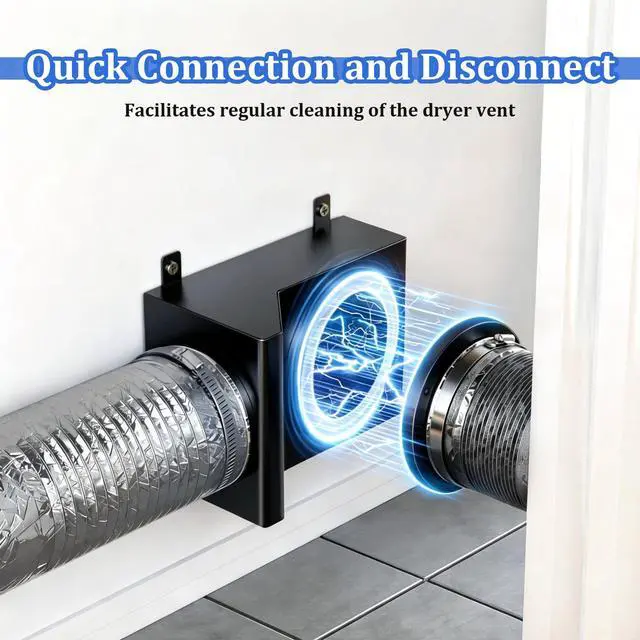 Alt view image 3 of 7 - Stainless Steel Magnetic Dryer Vent Coupling, Quick Connection & Disconnection-Airtight Seal Dryer Vent Connector Kit, Strong Magnet and Self-Alignment Design for 4-Inch Dryer Vent Hose - Black