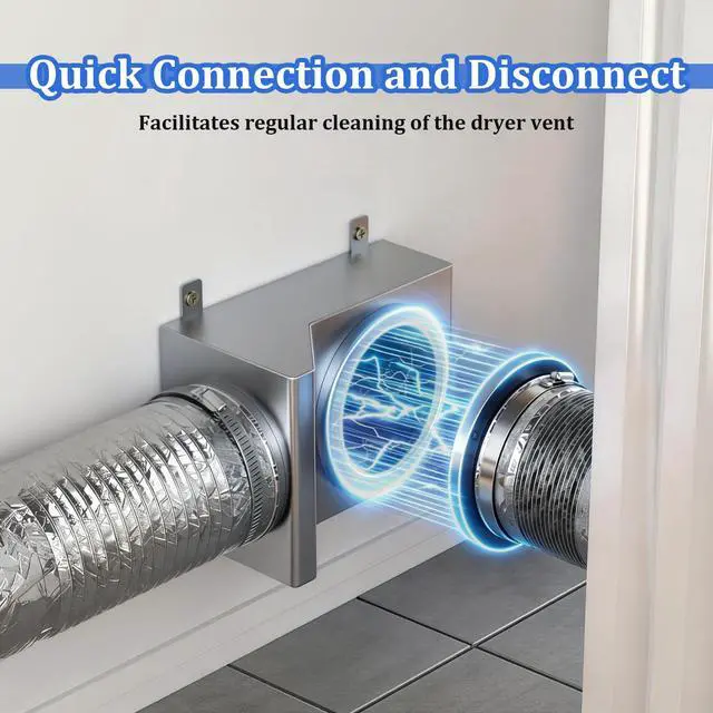 Alt view image 5 of 7 - Stainless Steel Magnetic Dryer Vent Coupling, Quick Connection & Disconnection-Airtight Seal Dryer Vent Connector Kit, Strong Magnet and Self-Alignment Design for 4-Inch Dryer Vent Hose - Silver