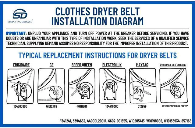 Alt view image 2 of 7 - ELEKIT Clothes Dryer Repair Kit 134793511 Idler Pulley 134719300 Belt 5304523155 Rollers