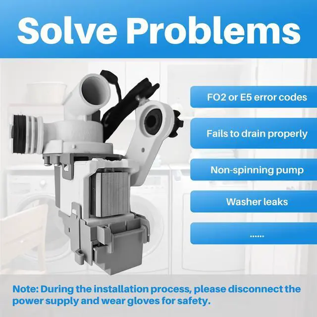 Alt view image 4 of 7 - Washer Drain Pump Fit for samsung WA50M7450AW/A4 WA45M7050AW/A4, etc. | Easy to Install, Fit for WA45H7000AW/A2 WA50M7450AP/A4 WA45T3200AW/A4 WA45N3050AW/A4 WA52M8650AV/A4 WA50K8600AV/A2, etc
