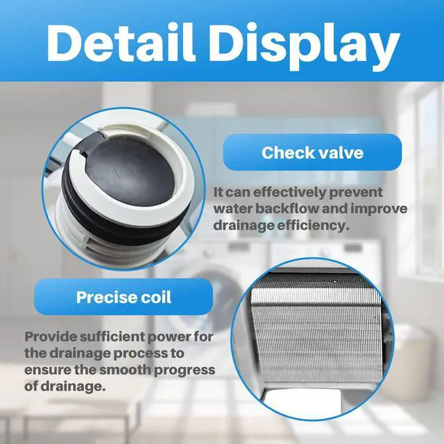 Alt view image 6 of 7 - Washer Drain Pump Fit for samsung WA50M7450AW/A4 WA45M7050AW/A4, etc. | Easy to Install, Fit for WA45H7000AW/A2 WA50M7450AP/A4 WA45T3200AW/A4 WA45N3050AW/A4 WA52M8650AV/A4 WA50K8600AV/A2, etc