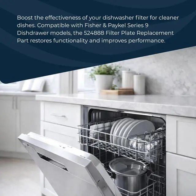 Alt view image 4 of 5 - Fisher & Paykel 524888 Dishwasher Filter Plate Kit 9 DishDrawer Dishwasher | Series 9 DishDrawer Dishwasher Models to Replace Parts 523381, 523419, 529822P, Replacement Part