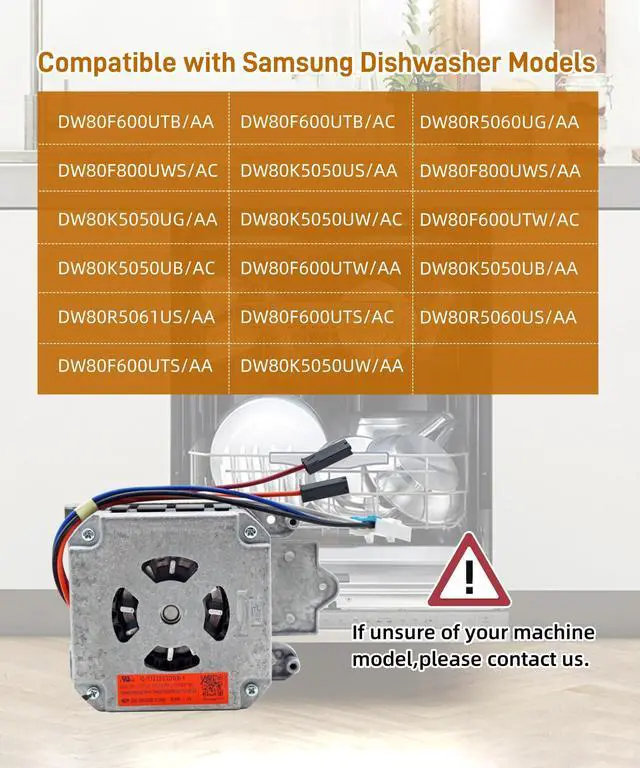 Alt view image 4 of 6 - DD81-01640A IC-77225SSDWB-1 Dishwasher Circulation Pump Motor | Fits for Samsung Dishwasher DW80R5060UG/AA DW80R5060US/AA etc - Solves No Spray,Poor Cleaning & Weak Pressure