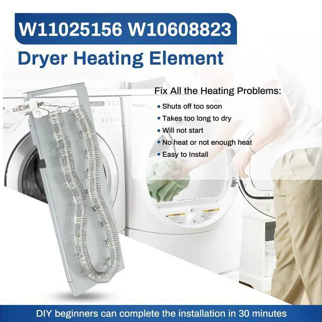 Alt view image 4 of 7 - W11025156 W10608823 Heating Element,3 Wire Dual-Coil Version | Replace 4461512 AP6037386 PS11770230 EAP11770230,Compatible with whirlpool Cabrio maytag Bravo XL kenmore Dryer
