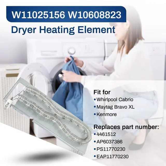 Alt view image 5 of 7 - W11025156 W10608823 Heating Element,3 Wire Dual-Coil Version | Replace 4461512 AP6037386 PS11770230 EAP11770230,Compatible with whirlpool Cabrio maytag Bravo XL kenmore Dryer