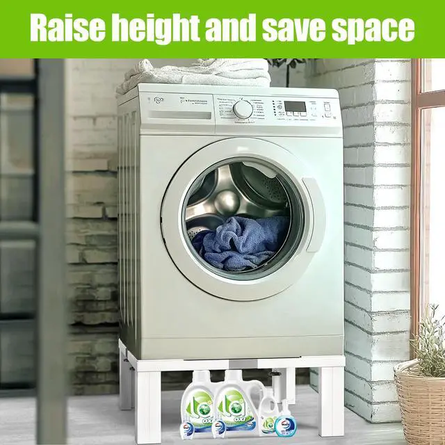 Alt view image 6 of 7 - Heavy duty Stainless steel Laundry Pedestal,12" Height Universal Washer and Dryer Pedestals, Adjustable Universal Washing machine stand and Fridge stand(White)