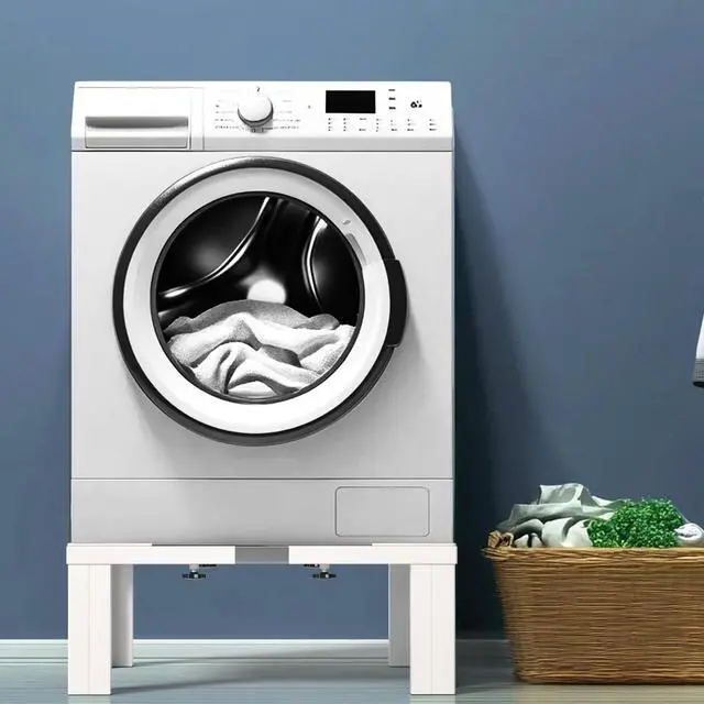 Alt view image 7 of 7 - Heavy duty Stainless steel Laundry Pedestal,12" Height Universal Washer and Dryer Pedestals, Adjustable Universal Washing machine stand and Fridge stand(White)