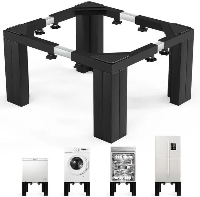 Main image of Full Size Laundry Pedestal 12" Height Washer and Dryer Pedestals, Universal Fit 1100lbs Capacity Adjustable Washing Machine Stand, Dryer Base Platform Heavy Duty Mini Fridge Stand(Matte Black)