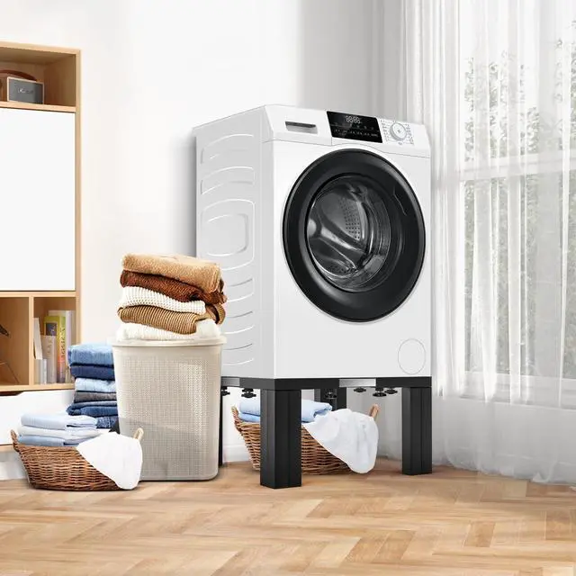 Alt view image 5 of 7 - Full Size Laundry Pedestal 12" Height Washer and Dryer Pedestals, Universal Fit 1100lbs Capacity Adjustable Washing Machine Stand, Dryer Base Platform Heavy Duty Mini Fridge Stand(Matte Black)