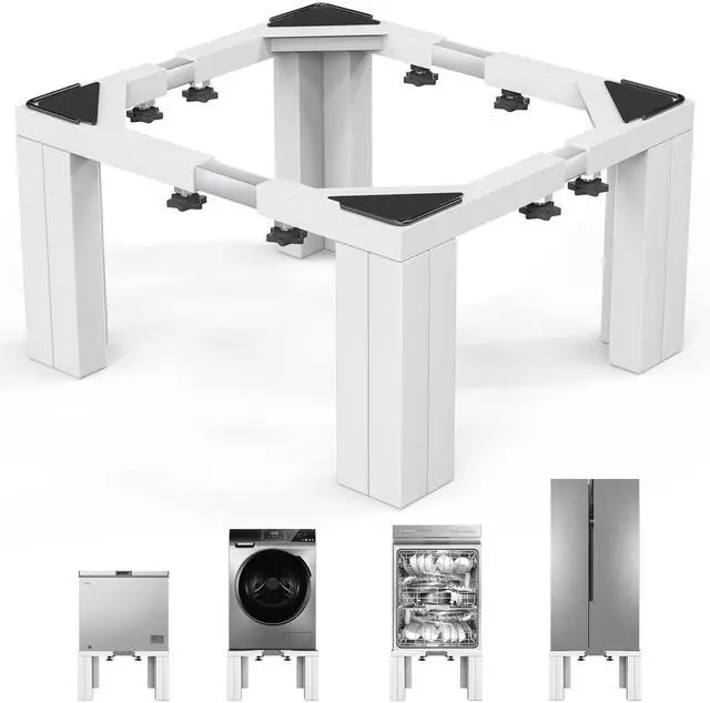 Main image of Full Size Laundry Pedestal Washer and Dryer Pedestals, Universal Fit 1100lbs Capacity Adjustable Washing Machine Stand, Dryer Base Platform Heavy Duty Mini Fridge Stand(Pearl White)