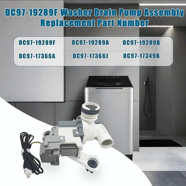 Alt view image 2 of 6 - 2026 Upgraded DC97-19289B DC97-19289F Washer Drain Pump Compatible with Samsung Washing Machine WA45H7000AW/A2 WA50M7450AP/A4 WA44A3405AW/A4 WA45M7050AW/A4 WA45T3200AW/A4 WA40J3000AW/AA WA45N3050AW/A4